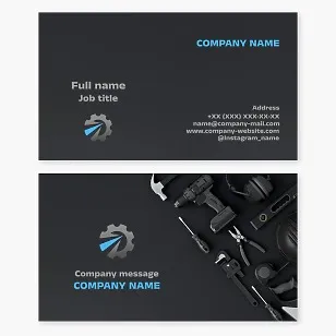 Manufacturing company business card template.