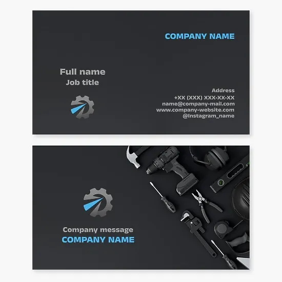 Manufacturing company business card template.