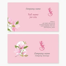 Business card template. Lizard, salamander. Beauty. Beauty salon.