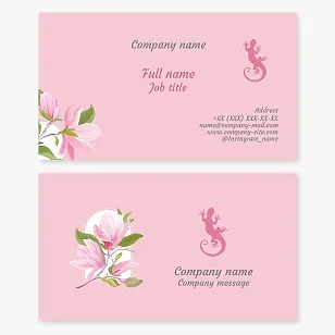 Business card template. Lizard, salamander. Beauty. Beauty salon.