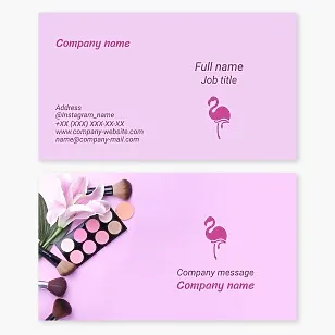 Business card template Flamingo, Cosmetics