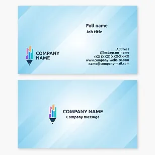 Business card template. Pencil, charts, multi-story buildings. Marketing agency. Architectural bureau.