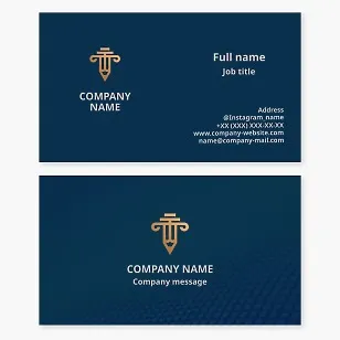 Business card template for a law firm, notary office, or attorney bureau.