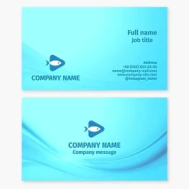 Business card template. Fish. Fishing. Underwater photography services.