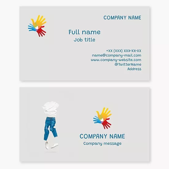 Business card template Youth clothing and footwear
