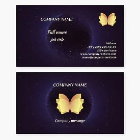 Business card template Faces, butterfly, commonwealth, club, psychology