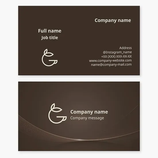 Business card template. Tea, tea room.
