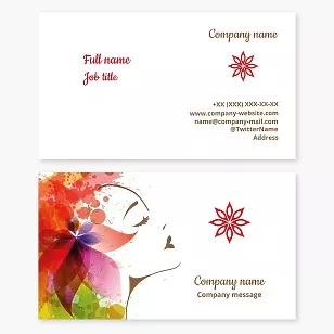 Business card template Woman, flower, beauty, salon, shop, boutique