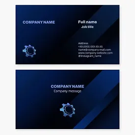 Business card template. Manufacturing company.