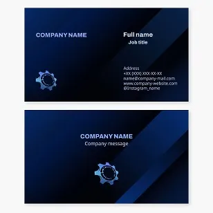 Business card template. Manufacturing company.