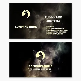 Business card template. Abstract. A bull against a moon. A symbol of power, strength, determination, perseverance, and energy. Zodiac sign: Taurus.