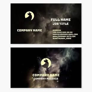 Business card template. Abstract. A bull against a moon. A symbol of power, strength, determination, perseverance, and energy. Zodiac sign: Taurus.
