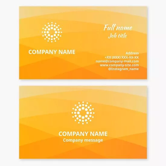 Business card template. Sun. Beach services and products.