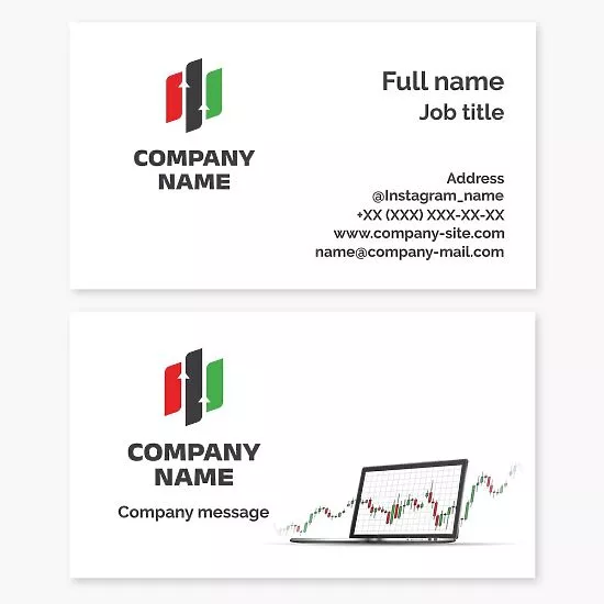 Stock Exchange Graph Index Financial Business Card Template