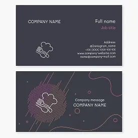 Business card template. Chef. Restaurant. Cafe.