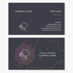 Business card template. Chef. Restaurant. Cafe.