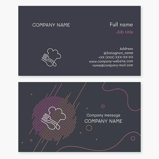 Business card template. Chef. Restaurant. Cafe.