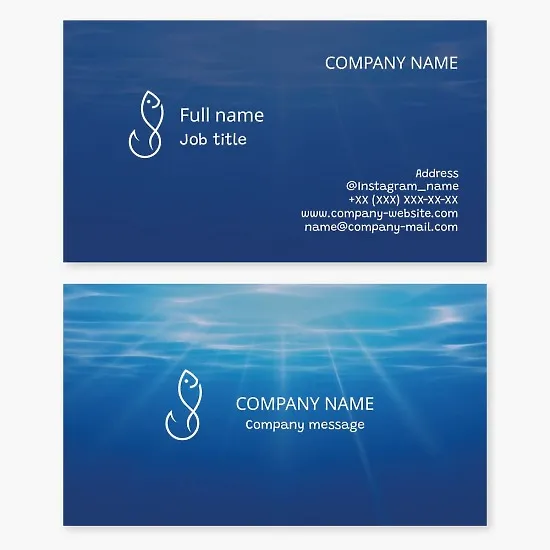Fish Hook Logo Business Card Template. Fishing. Fish catching and selling.