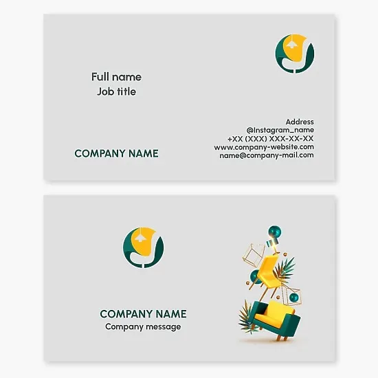 Business card template. Furniture salon.