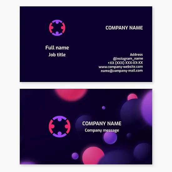 Universal business card template. Team, collective, group of people, organization.