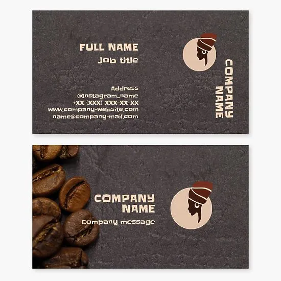 African coffee business card template