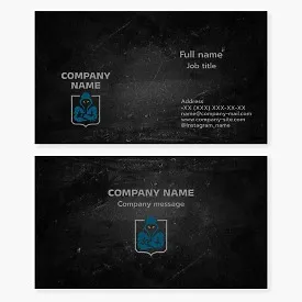 Business card template. Mystery, anonymity, security, cybersecurity, gaming theme.