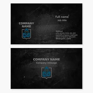 Business card template. Mystery, anonymity, security, cybersecurity, gaming theme.