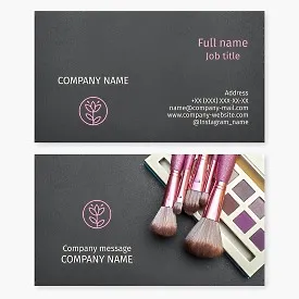 Business card template. Beauty studio. Makeup.