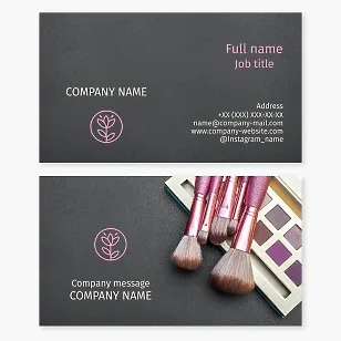 Business card template. Beauty studio. Makeup.