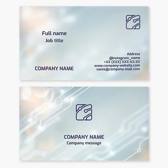Technological business card template. Assembly and repair of microelectronic units, devices and instruments.