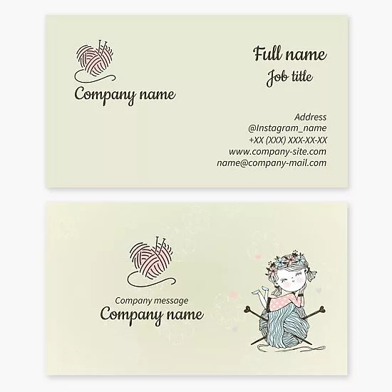 Sewing Knitting Business Card Template