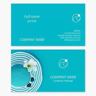 Sun Hat & Sunglasses | Beach Business Card Template