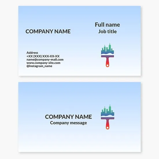 Business card template. Building facade cleaning, industrial mountaineering, facade cleaning.
