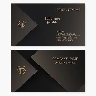 Business card template. Law firm. Shield, part of a Roman column. Roman law. Attorney, lawyer.