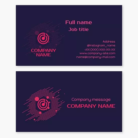 Music business card template