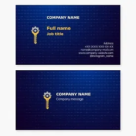 Business card template. Key duplication services.