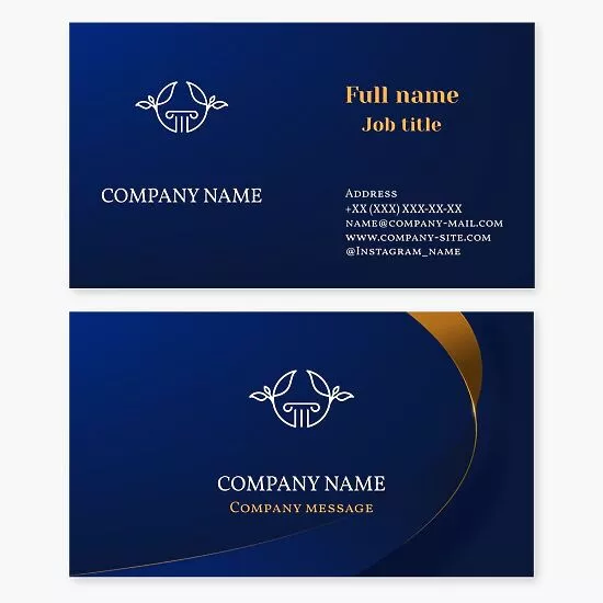 Business card template. Law firm.