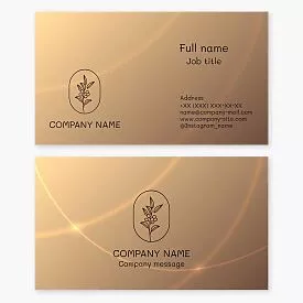 Plant Leaf Nature Icon | Brown Bronze Business Card Template