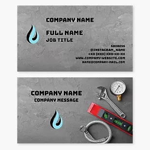 Plumbing Services Business Card Template