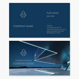 Business card template. Architectural and construction firm. High-rise buildings.