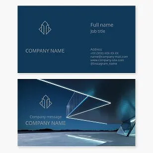 Business card template. Architectural and construction firm. High-rise buildings.