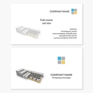Business card template for concrete building materials.