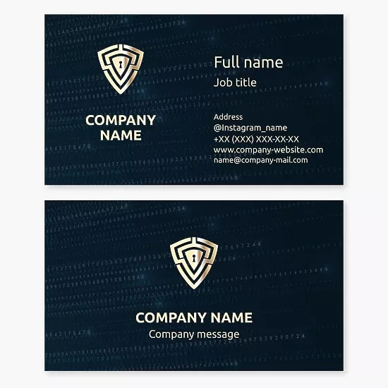 Business card template Safety and security