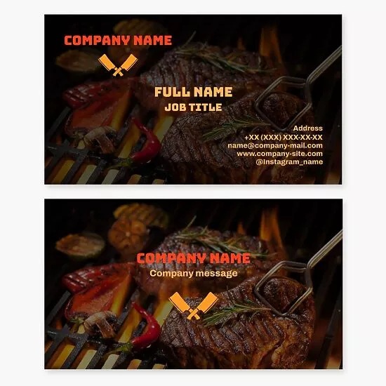 Steak House Business Card Template