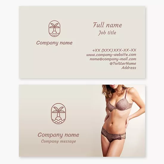 Business card template Beach, Swimwear