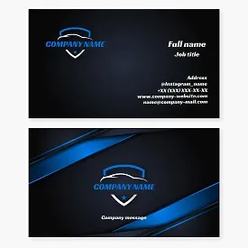 Car business card template. Shield, car, car insurance.