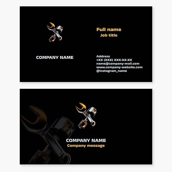 Business card template. Automotive and motorcycle repair.