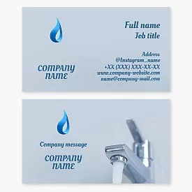 Water supply business card template