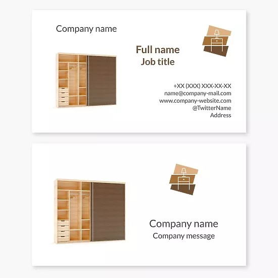 Business card template Cabinet furniture according to individual projects