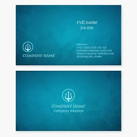 Business card template. Trident. Symbol of power over the seas. Letter O.